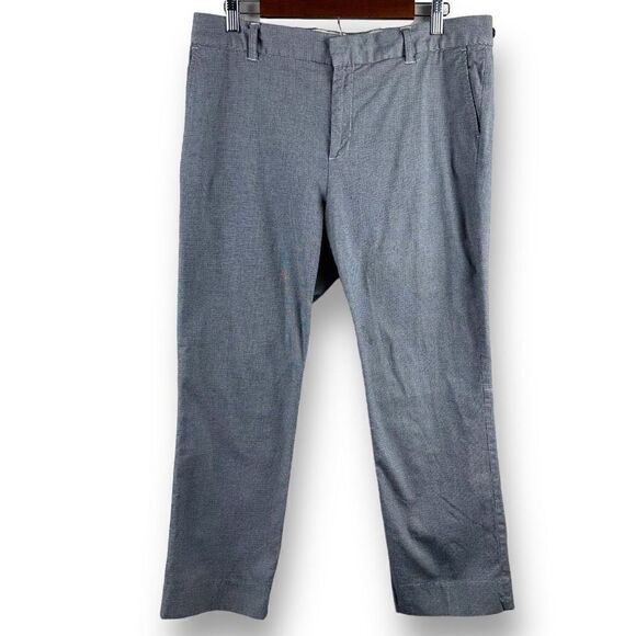 Gap Womens Blue Straight Leg Crop Mid Rise Slash Pocket Cotton Stretch Pants 14 - Picture 1 of 13